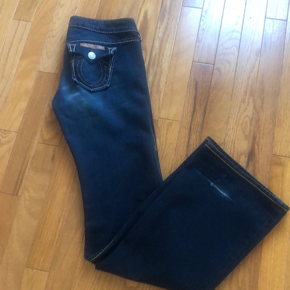 True religion flare low rise jeans, size 25